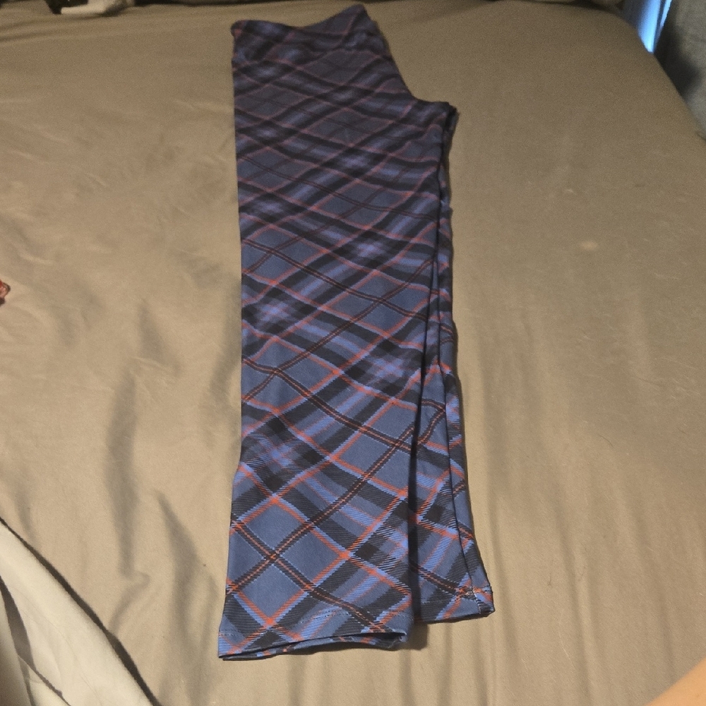 Blue and Red Plaid Pants